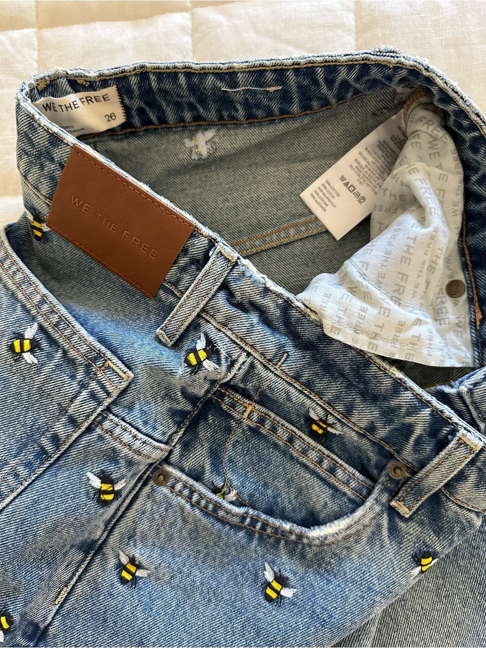New Never Worn, We The Free Bee Barrel Jean Size 26 - Picture 5 of 7